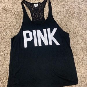 PINK Victoria secret tank with lace BLACK